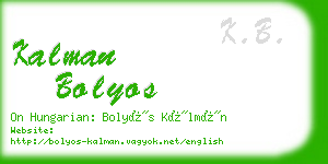 kalman bolyos business card